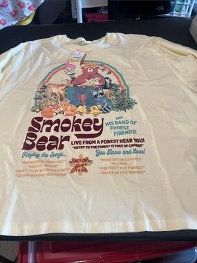 Smokey Bear Graphic Tee in Light Yellow